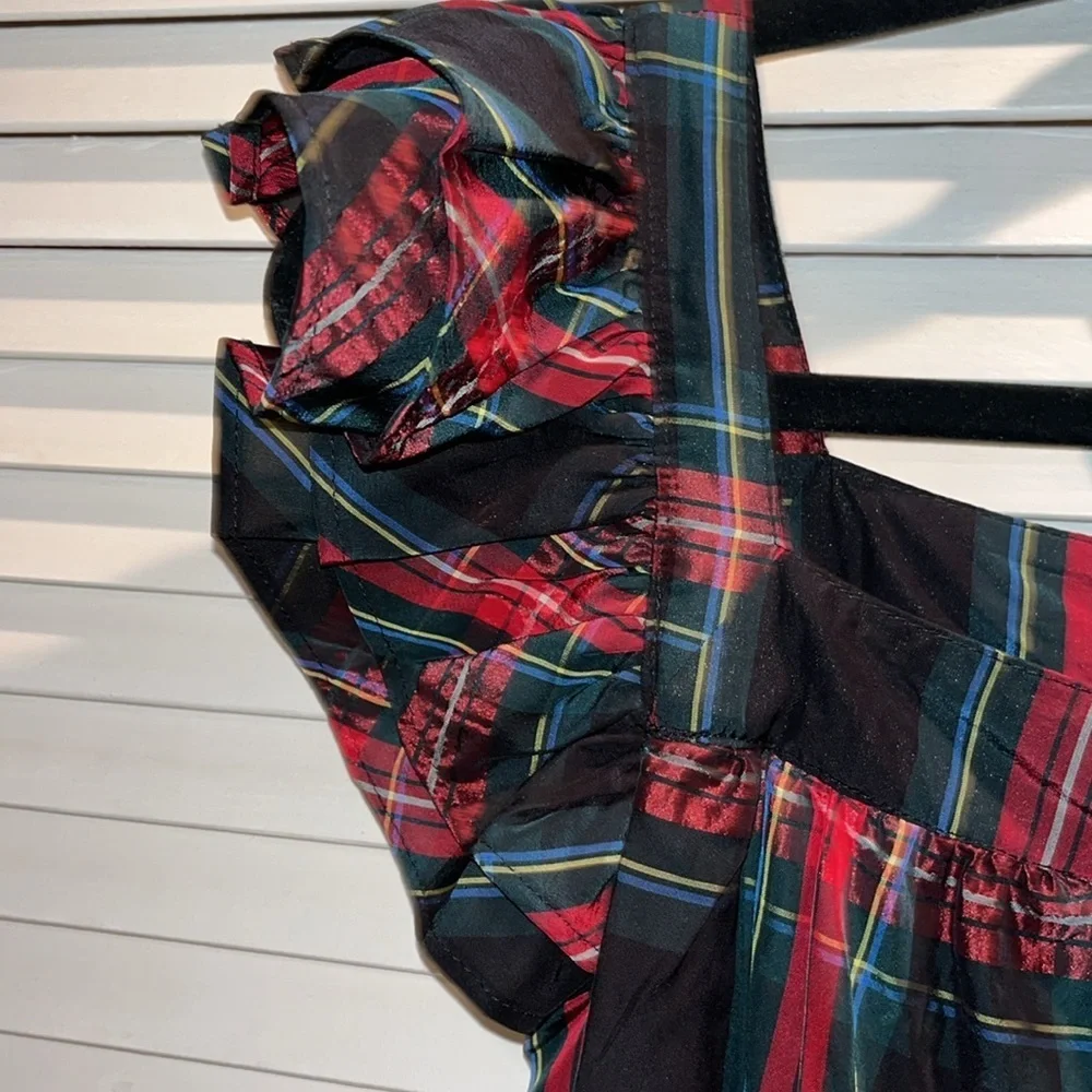 Vineyard Vines holiday tartan plaid girls dress XL‎ like new